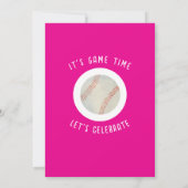 Schattigee Waterverf Rookie Honkbal Meisje 1e Verj Kaart (Achterkant)