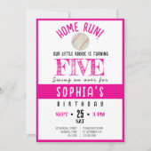 Schattigee Waterverf Rookie Honkbal Meisje Verjaar Kaart (Voorkant)