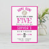 Schattigee Waterverf Rookie Honkbal Meisje Verjaar Kaart (Staand voorkant)