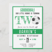 Schattigee Waterverf Rookie Voetbal Groen 2e Verja Kaart (Voorkant)