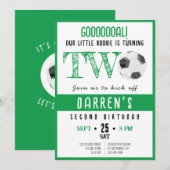 Schattigee Waterverf Rookie Voetbal Groen 2e Verja Kaart (Voorkant / Achterkant)