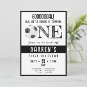 Schattigee Waterverf Rookie Voetbal Zwart 1e Verja Kaart (Staand voorkant)