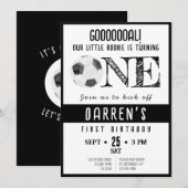 Schattigee Waterverf Rookie Voetbal Zwart 1e Verja Kaart (Voorkant / Achterkant)