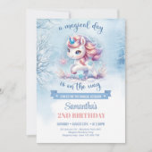 Schattigee waterverf roos gouden en blauwe eenhoor kaart (Voorkant)