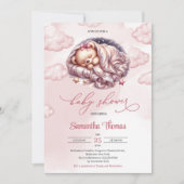 Schattigee Waterverf roos gouden slapende teddybee Kaart (Voorkant)