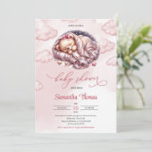 Schattigee Waterverf roos gouden slapende teddybee Kaart (Staand voorkant)