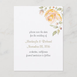 Schattigee Waterverf Roos Save the Date Aankondigingskaart