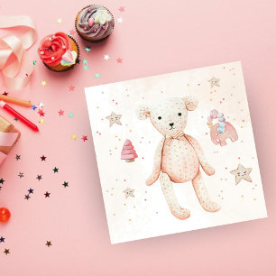 Schattigee Waterverf Roze Baby Meisje Speelgoed Be Servet
