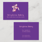 Schattigee Waterverf roze bessen Bakkerij Visiteka Visitekaartje (Voorkant / Achterkant)