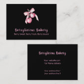 Schattigee Waterverf roze bessen Bakkerij Visiteka Visitekaartje (Voorkant / Achterkant)