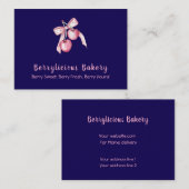 Schattigee Waterverf roze bessen Bakkerij Visiteka Visitekaartje (Voorkant / Achterkant)