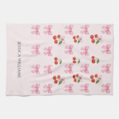 Schattigee Waterverf Roze Bow Coquette Bakken Theedoek (Horizontaal)