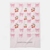 Schattigee Waterverf Roze Bow Coquette Bakken Theedoek (Verticaal)