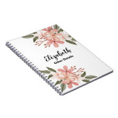 Schattigee Waterverf Roze Cheery Botanical Geperso Notitieboek (Rechterzijde)