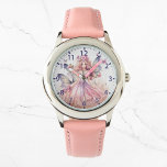 Schattigee Waterverf roze fee meisjesvlinders Horloge<br><div class="desc">Schattigee Waterverf Roze Fairy Girly Vlinders Kinder Meisjes eWatch Watches beschikt over een schattige roze waterverf fee met vlinders. Creëer door Evco Studio www.zazzle.com/store/evcostudio</div>