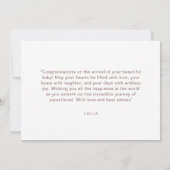 Schattigee Waterverf Roze Teddybeer Welkom Baby Kaart (Achterkant)