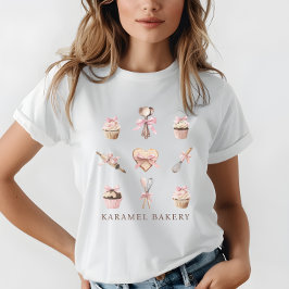 Schattigee Waterverf Roze Utensils & Cupcake Bakke Tri-Blend Shirt
