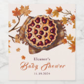 Schattigee Waterverf Rustic Cherry Pie Baby shower Wijn Etiket (Enkel label)