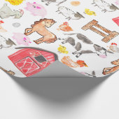 Schattigee Waterverf Rustiek Boerderij Barnyard An Cadeaupapier (Hoek)