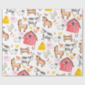 Schattigee Waterverf Rustiek Boerderij Barnyard An Cadeaupapier (Vlak)