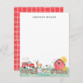 Schattigee Waterverf Rustieke Barnyard Boerderij D Bedankkaart (Voorkant / Achterkant)