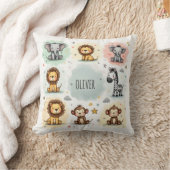 Schattigee Waterverf Safari Animal Doodles Kussen (Deken)