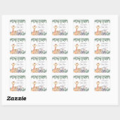 Schattigee Waterverf Safari Dieren Baby shower Vierkante Sticker (Vel)