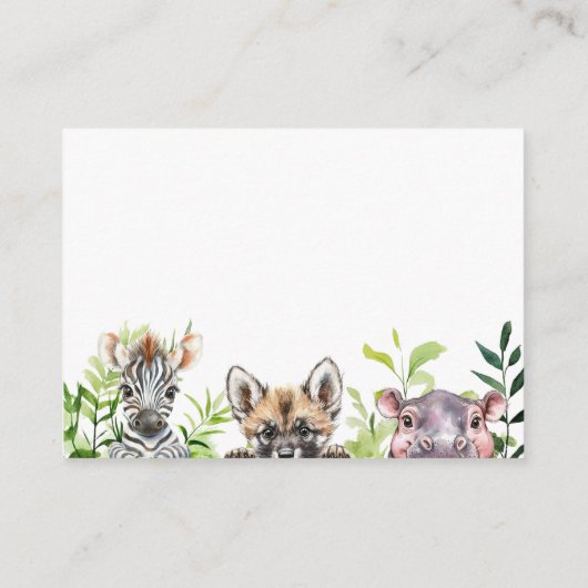 Schattigee Waterverf Safari Dieren Luier Raffle Informatiekaartje (Achterkant)