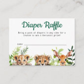 Schattigee Waterverf Safari Dieren Luier Raffle Informatiekaartje (Voorkant)