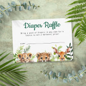 Schattigee Waterverf Safari Dieren Luier Raffle Informatiekaartje