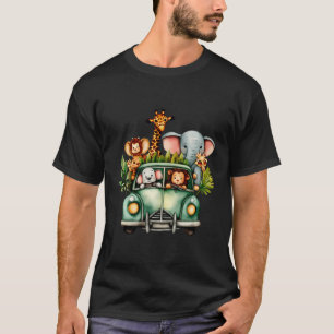 Schattigee Waterverf Safari Dieren T-shirt