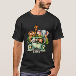 Schattigee Waterverf Safari Dieren T-shirt