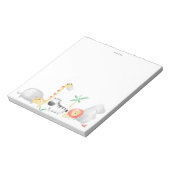 Schattigee Waterverf Safari Vrienden Tropical Notitieblok (Linkerzijde)