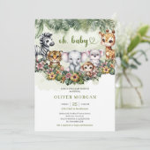 Schattigee waterverf Safaridieren Tropisch groen Kaart (Staand voorkant)