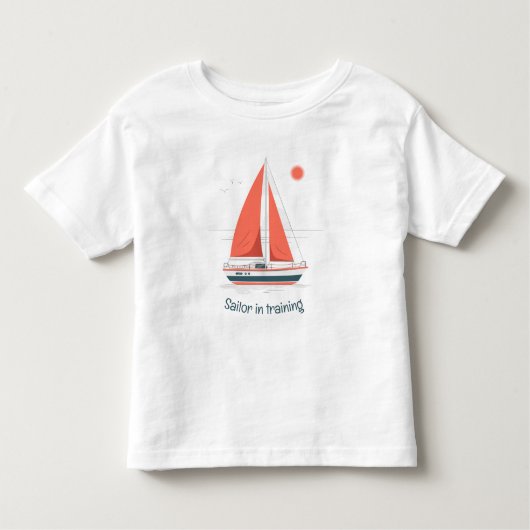 Schattigee Waterverf Sailor in opleiding Zeilboot Kinder Shirts (Voorkant)