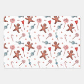 Schattigee Waterverf Santa Elf Gingerbread Christm Inpakpapier Vel (Voorkant 3)