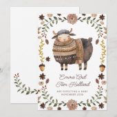 Schattigee Waterverf Schapendracht Aankondiging (Voorkant / Achterkant)