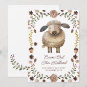 Schattigee Waterverf Schapendracht Aankondiging (Voorkant / Achterkant)