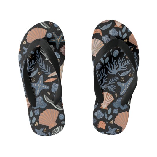 Schattigee Waterverf Seashell Coral Kinder Teenslippers (Voetbed)