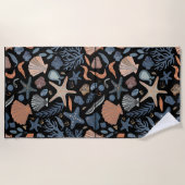 Schattigee Waterverf Seashell Coral Strandlaken (Voorkant)