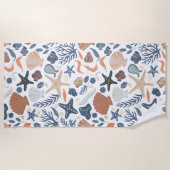 Schattigee Waterverf Seashell Coral Strandlaken (Voorkant)