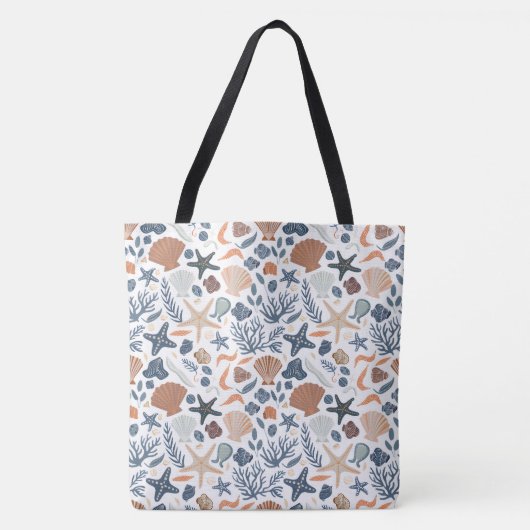 Schattigee Waterverf Seashell Coral Tote Bag (Voorkant)