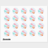 Schattigee Waterverf Seashells Illustration Ronde Sticker (Vel)
