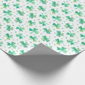 Schattigee Waterverf Shamrocks en Harten groen wit Cadeaupapier (Hoek)