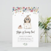 Schattigee Waterverf Shih Tzu Dog Verjaardagsuitno (Staand voorkant)