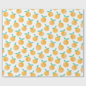 Schattigee Waterverf Sinaasappels op wit Cadeaupapier (Vlak)