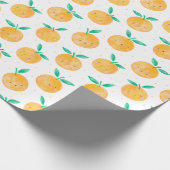 Schattigee Waterverf Sinaasappels op wit Cadeaupapier (Hoek)