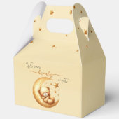 Schattigee Waterverf Slaap Beer op Moon Baby showe Bedankdoosjes (Achterkant)