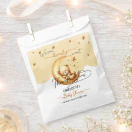 Schattigee Waterverf Slaap Beer op Moon Baby showe Bedankzakje