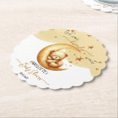 Schattigee Waterverf Slaap Beer op Moon Baby showe Kartonnen Onderzetters (Gekanteld)